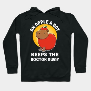 An apple a day keeps the doctor away Capybara cartoon Hoodie